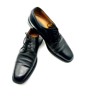 Johnston & Murphy Men's Black Leather Cap Toe 10M Dress Shoes 15 0671